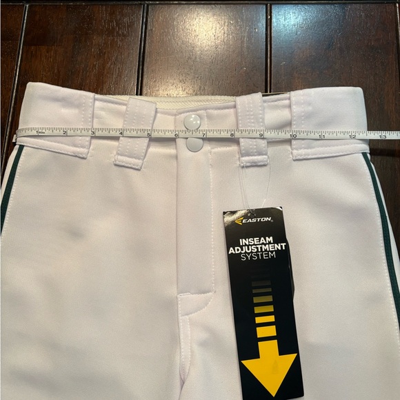 Easton Quantum Plus White Pants, Dark Green Piping with adjustable inseam - Picture 5 of 6